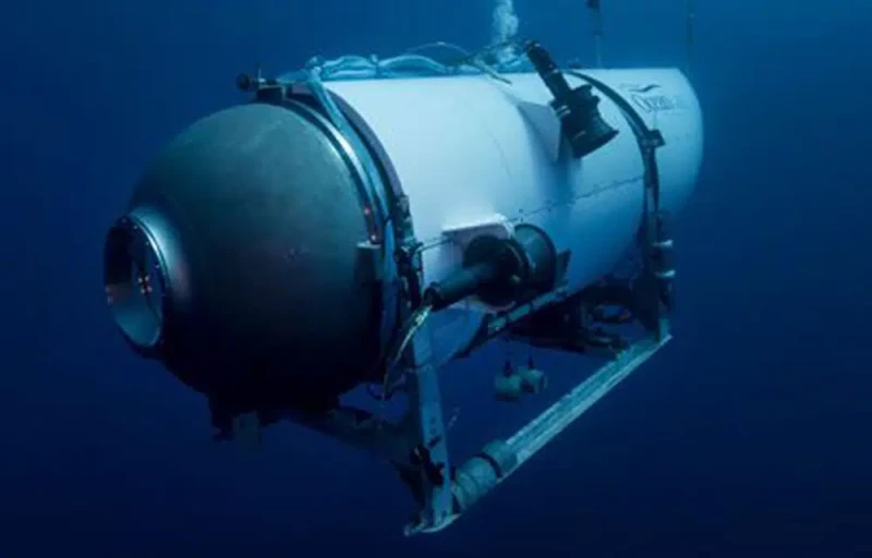Esta foto sin fecha proporcionada por OceanGate Expeditions en junio de 2021 muestra el sumergible Titán de la compañía.(OCEANGATE EXPEDITIONS VIA AP, FILE)